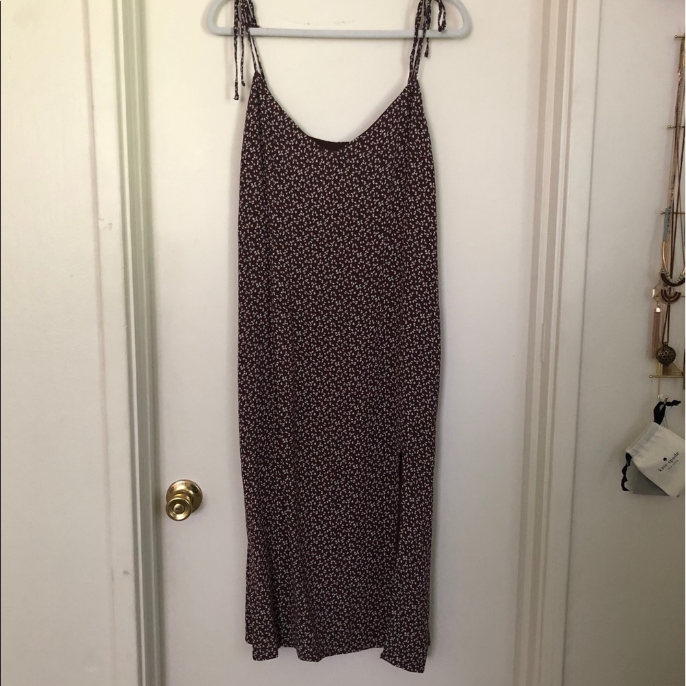 A&F brown print midi dress